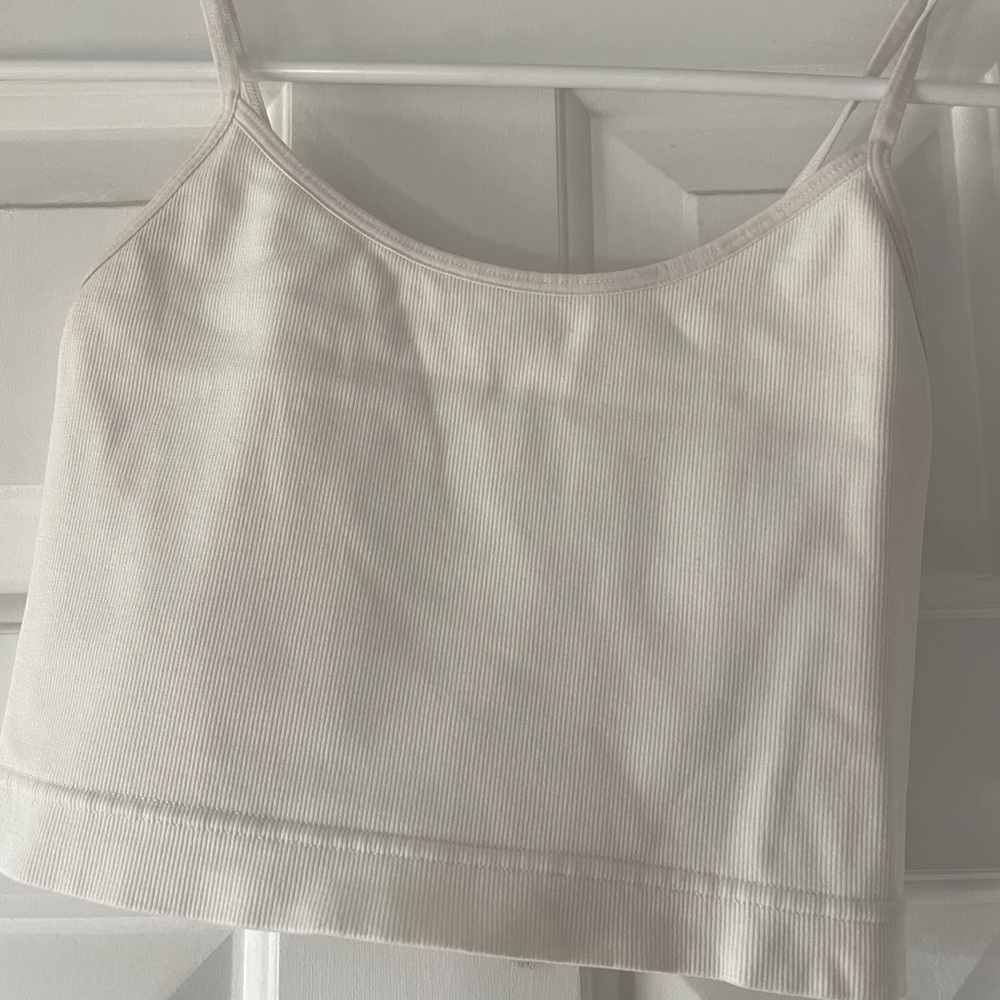 White Garage Crop Top